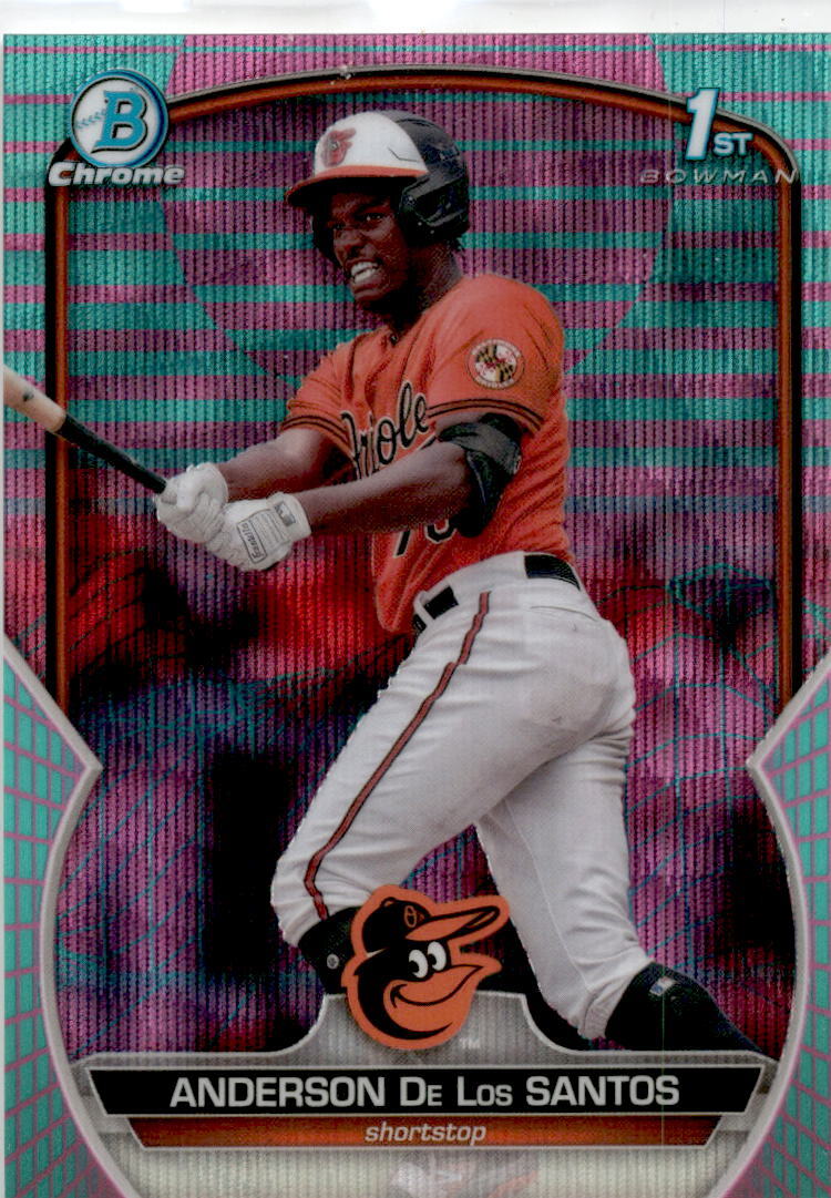 2023 Bowman Chrome Aqua Pink Vapor #BCP-207 Anderson De Los Santos Orioles /125