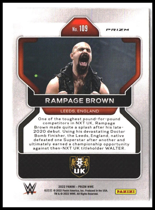 Rampage Brown #109 2022 Panini Prizm WWE Silver Rookie RC