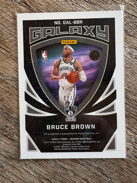 2020-21 Obsidian Galaxy Orange Bruce Brown Auto #/50 Brooklyn Nets