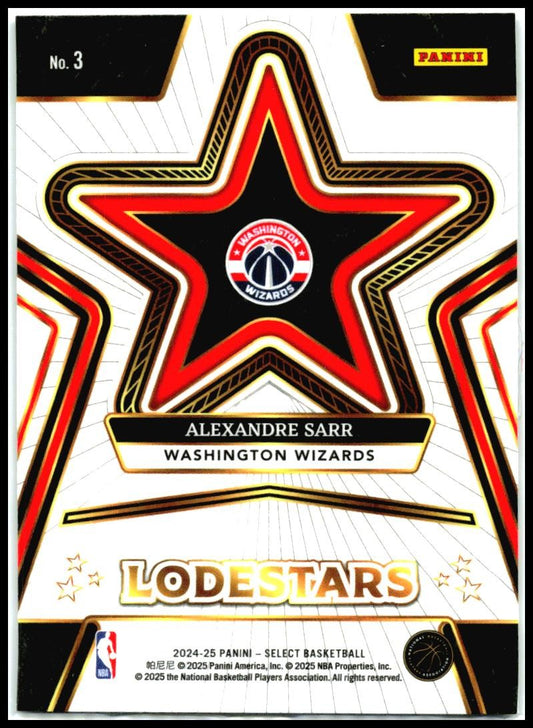 2024-25 Panini Select Lodestars #3 Alexandre Sarr Wizards