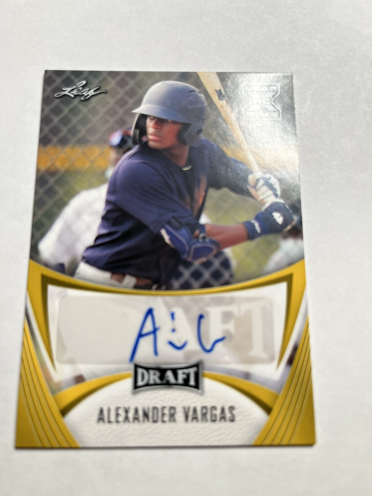 2021 Alexander Vargas Leaf Draft Auto #BA-AV1-New York Yankees-Prospect!