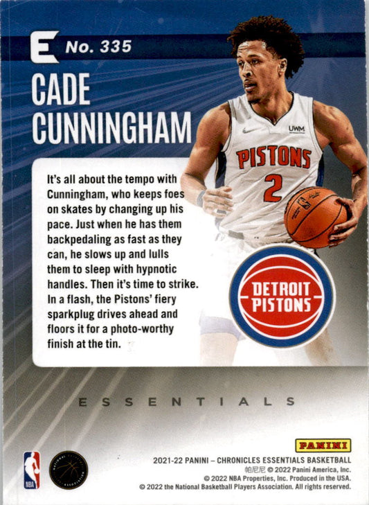 2021-22 Panini Chronicles #335 Cade Cunningham Detroit Pistons