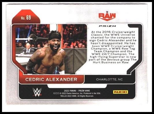 Cedric Alexander #69 2022 Panini Prizm WWE Red, White and Blue