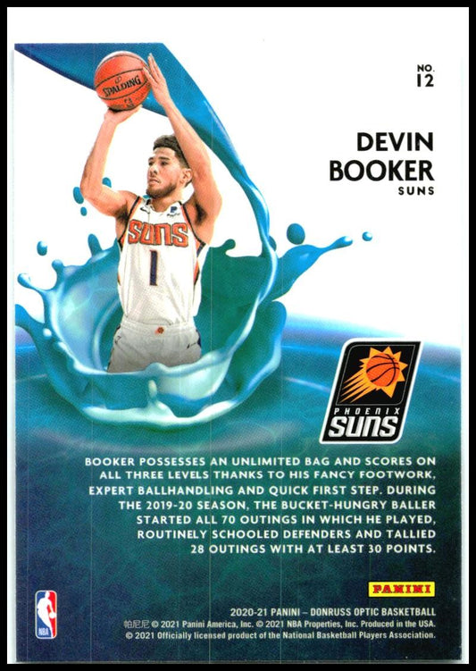 2020-21 Donruss Optic Splash! #12 Devin Booker Phoenix Suns