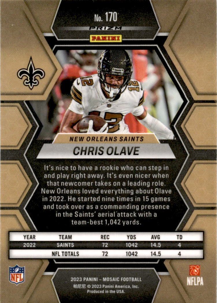 2023 Panini Mosaic Prizm #170 Chris Olave New Orleans Saints