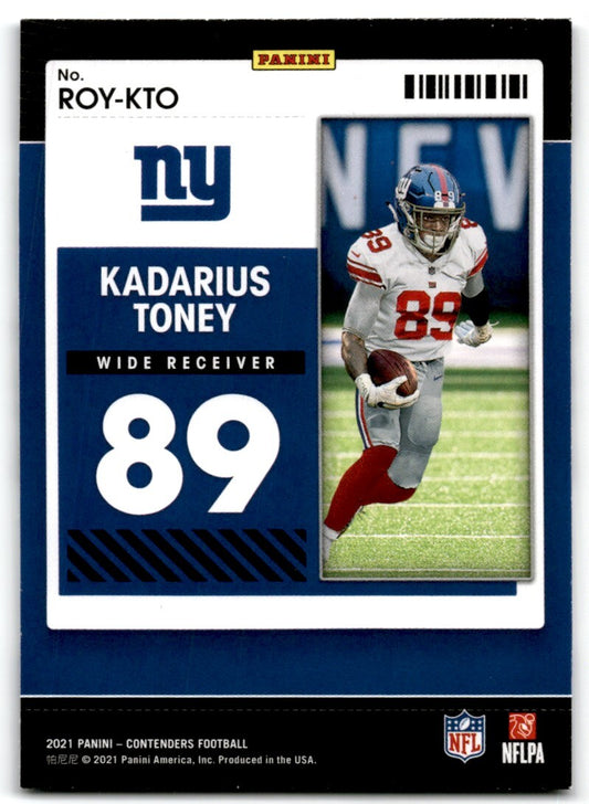 2021 Panini Contenders MVP Kadarius Toney New York Giants #ROY-KTO