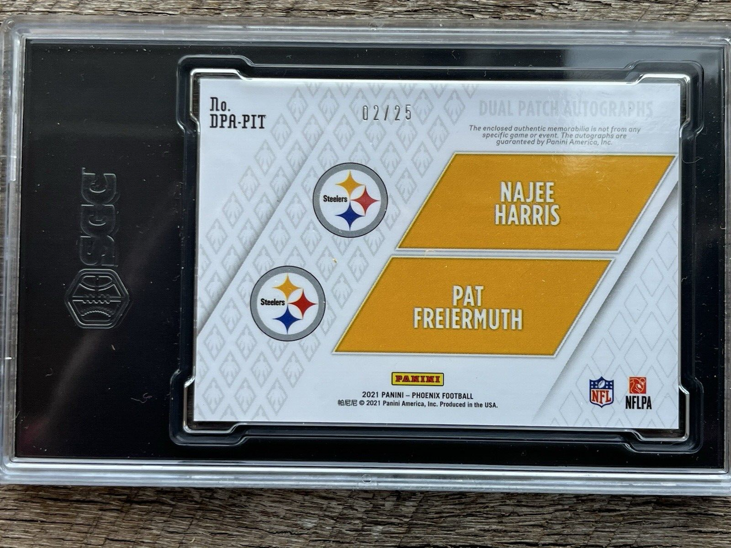 2021 Phoenix Dual Patch Auto DPA-PIT Harris / Freiermuth /25 Pittsburgh Steelers
