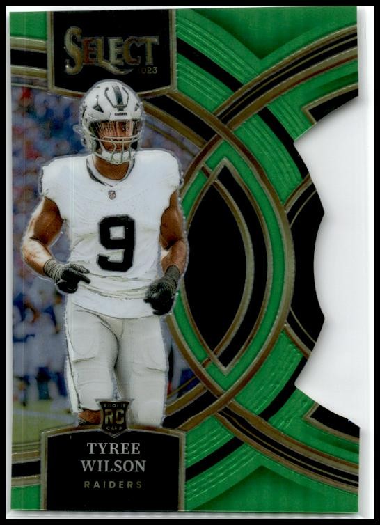 2023 Panini Select Neon Green Prizms Die Cuts #119 Tyree Wilson Rookie Raiders