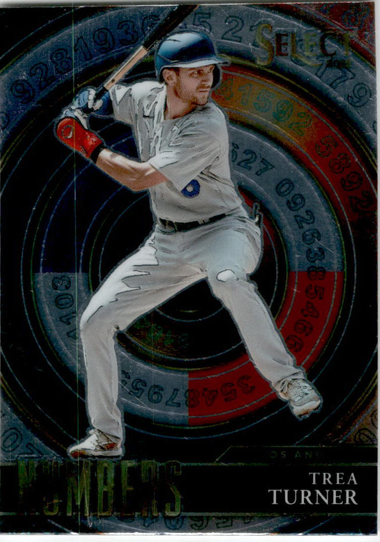 2022 Panini Select Numbers #SN14 Trea Turner Los Angeles Dodgers