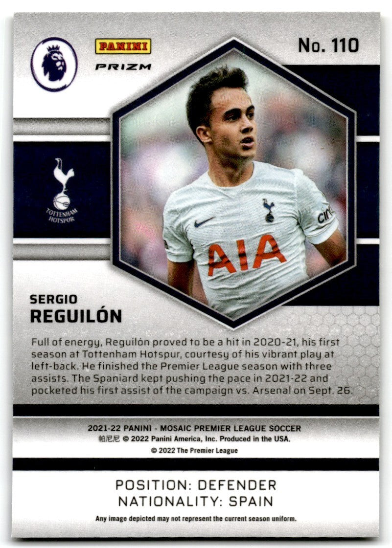 2021 Panini Mosaic Premier League Reactive Gold Mosaic Prizm Sergio Reguilon