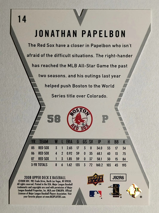2008 Upper Deck X Die Cut #14 Jonathan Papelbon