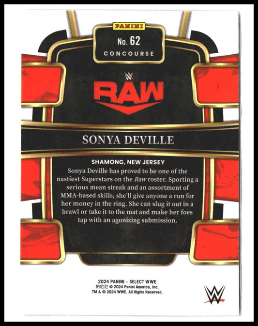 Sonya Deville #62 2024 Panini Select WWE Red and Blue