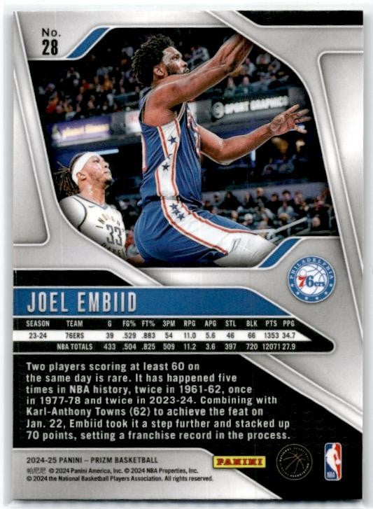 2024-25 Panini Prizm #28 Joel Embiid