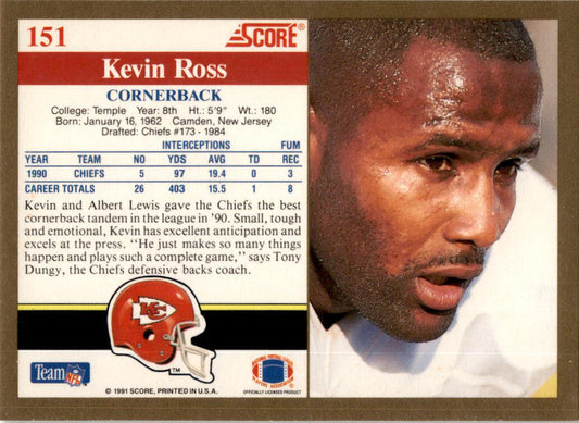 1991 Score #151 Kevin Ross Kansas City Chiefs