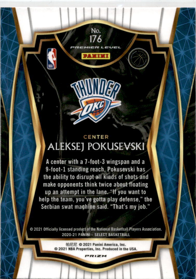 2020-21 Panini Select Red White Orange Shimmer #176 Aleksej Pokusevski
