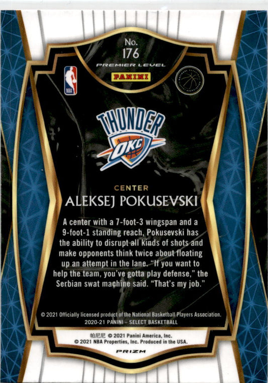 2020-21 Panini Select Red White Orange Shimmer #176 Aleksej Pokusevski