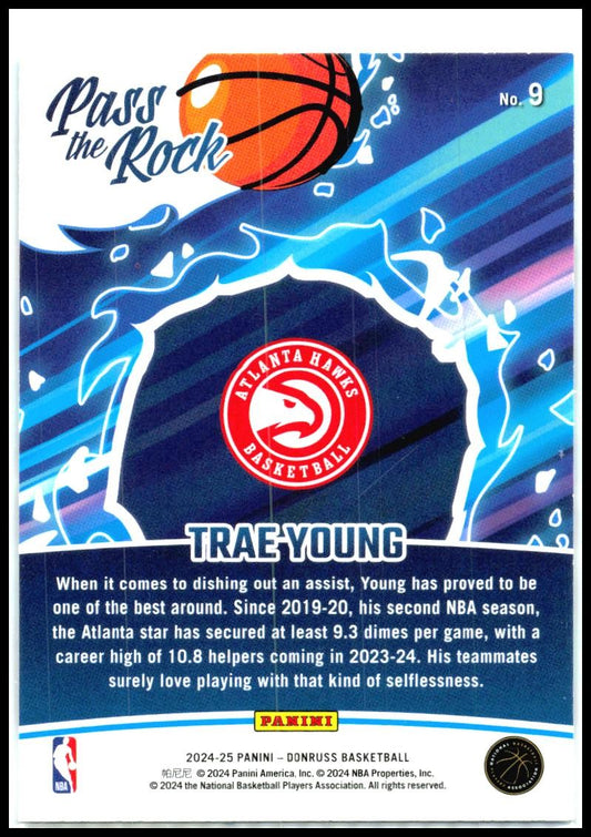2024-25 Donruss Pass the Rock #9 Trae Young Atlanta Hawks