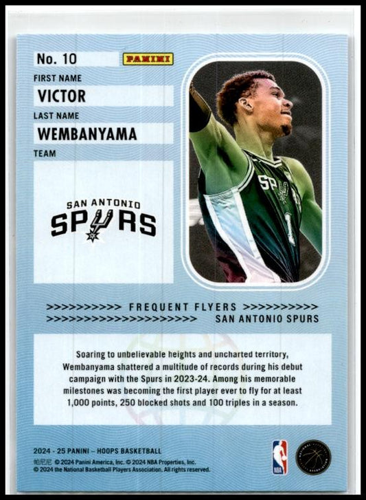 2024-25 Hoops Winter Frequent Flyers #10 Victor Wembanyama San Antonio Spurs