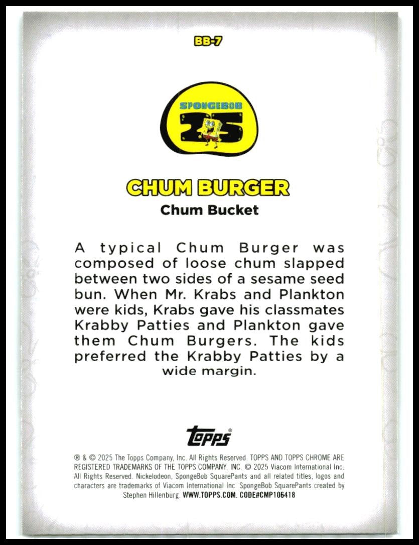 2025 Topps Chrome Spongebob Squarepants Reviews #BB-7 Chum Bucket