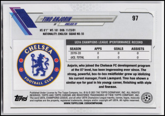 2020-21 Topps Chrome UEFA Champions League #97 Tino Anjorin