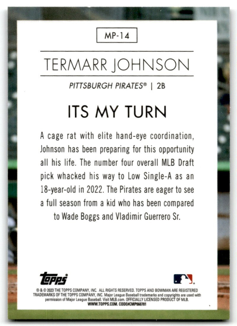 2023 Bowman Modern Prospects Termarr Johnson Pittsburgh Pirates #MP-14