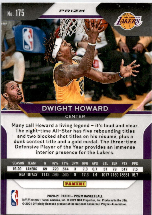 2020-21 Panini Prizm Red, White and Blue Prizms #175 Dwight Howard Lakers
