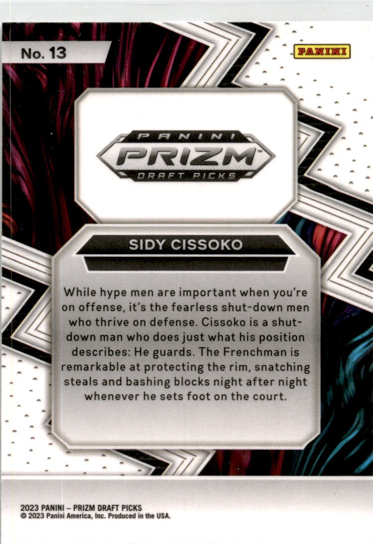 2023-24 Panini Prizm Draft Picks Fearless #13 Sidy Cissoko NBA G League Ignite