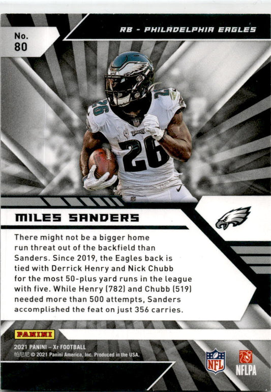2021 Panini XR Red #80 Miles Sanders Philadelphia Eagles