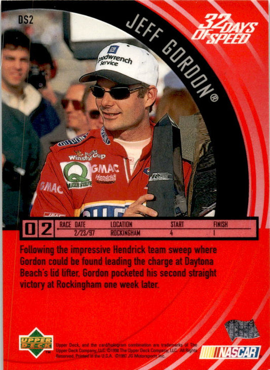 1998 Upper Deck Victory Circle 32 Days of Speed #DS2 Jeff Gordon