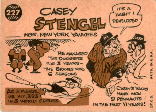 1960 Topps #227 Casey Stengel New York Yankees