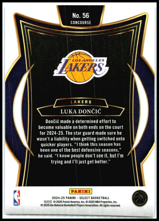 2024-25 Panini Select Blue Cracked Ice #56 Luka Doncic Los Angeles Lakers