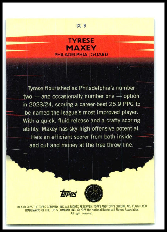 2024-25 Topps Chrome Countdown Complete Blue Basketball #CC-9 Tyrese Maxey 76ers