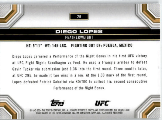 Topps Chrome UFC #26 Diego Lopes RC