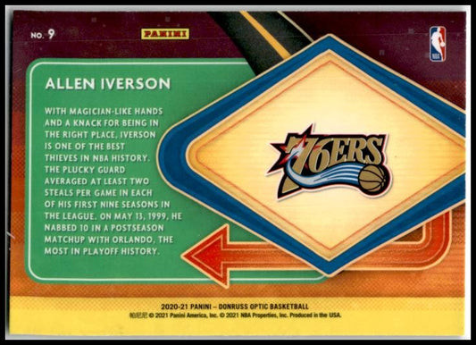 2020-21 Donruss Optic Express Lane #9 Allen Iverson Philadelphia 76ers
