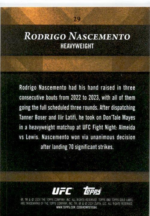 2024 Topps Gold Label Class 1 #29 Rodrigo Nascemento Rookie