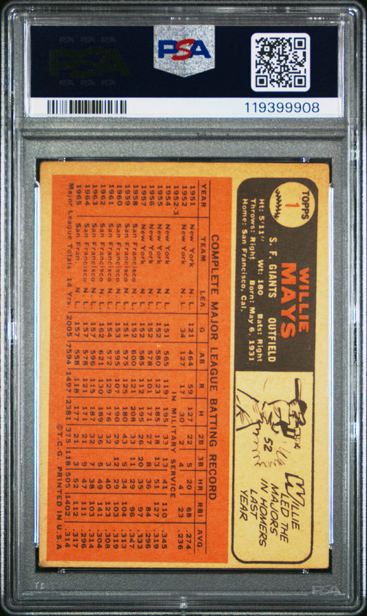 1966 Topps #1 Willie Mays