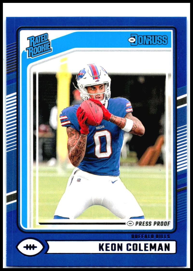 2024 Donruss Press Proof Blue #358 Keon Coleman Rookie Buffalo Bills