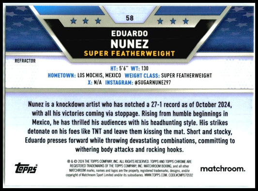 2024 Topps Chrome Boxing Refractor #58 Eduardo Nunez