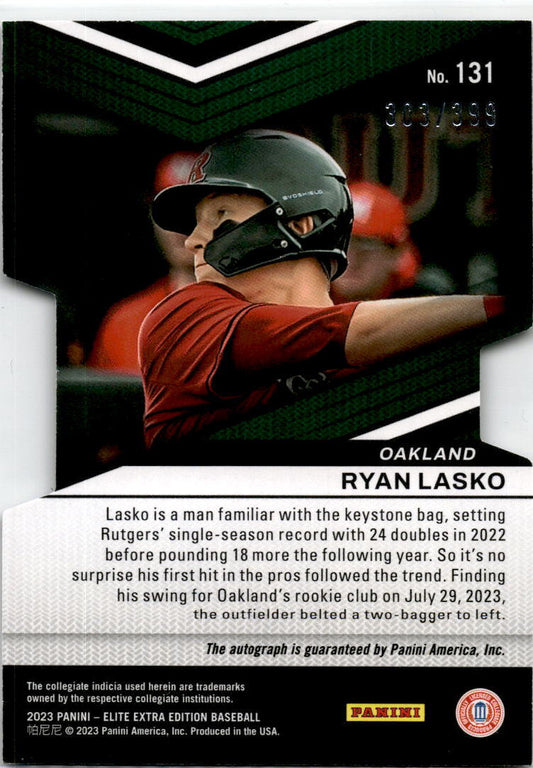 2023 Panini Elite Extra Edition #131 Ryan Lasko Auto /399 Oakland Athletics