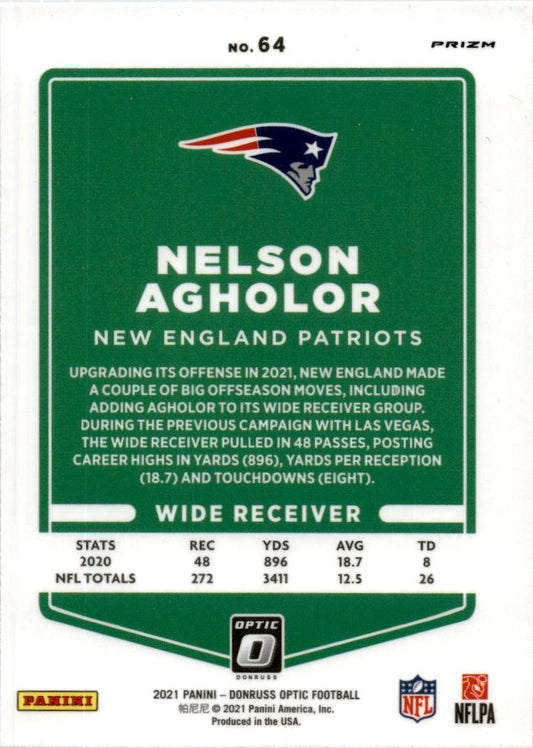 2021 Donruss Optic Holo #64 Nelson Agholor New England Patriots
