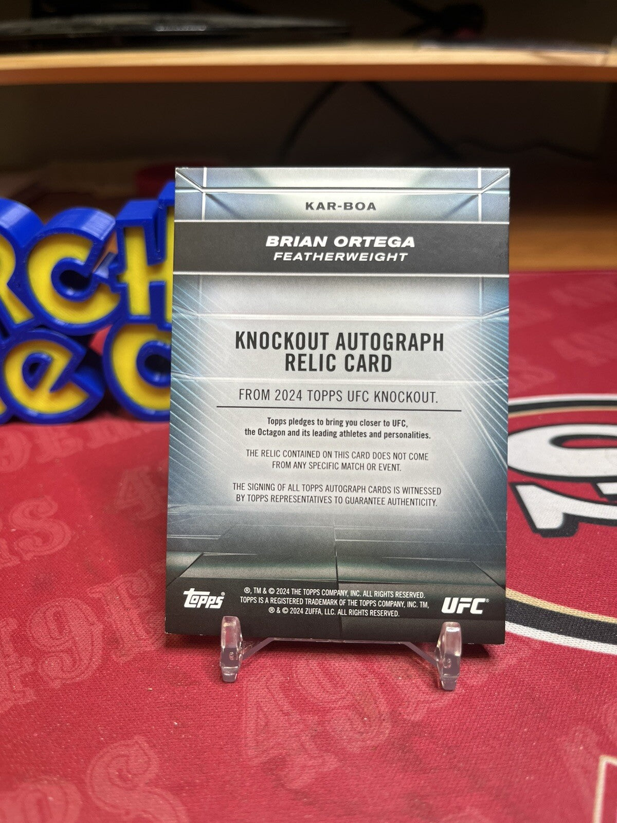 2024 Topps UFC Knockout Red KAR-BOA Brian Ortega Auto and Relic /25