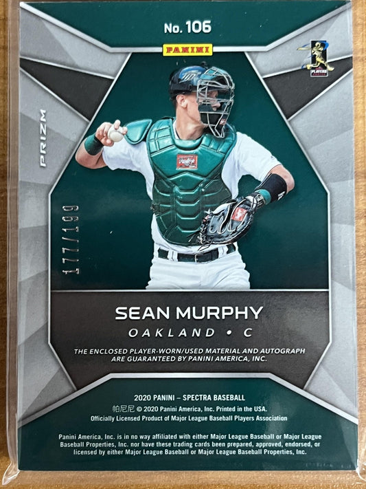 2020 Panini Chronicles Spectra #106 Sean Murphy Auto #/199 Oakland Athletics