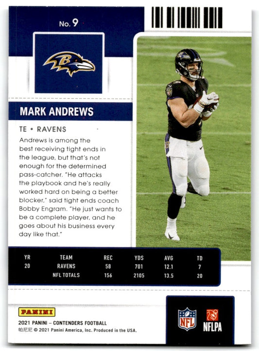 2021 Panini XR Mark Andrews Baltimore Ravens #9
