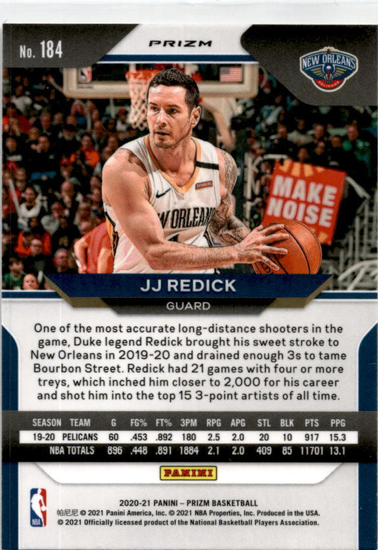 2020-21 Panini Prizm Silver Prizms #184 JJ Redick New Orleans Pelicans