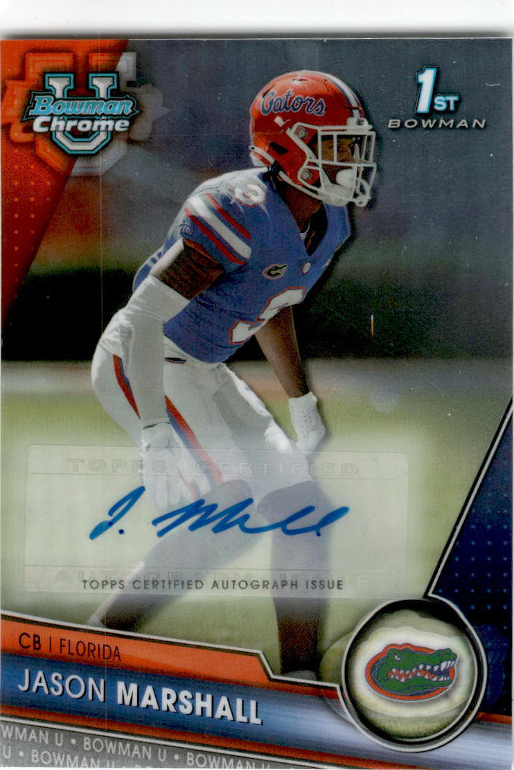 2023 Bowman University Chrome #18 Jason Marshall Auto Florida Gators