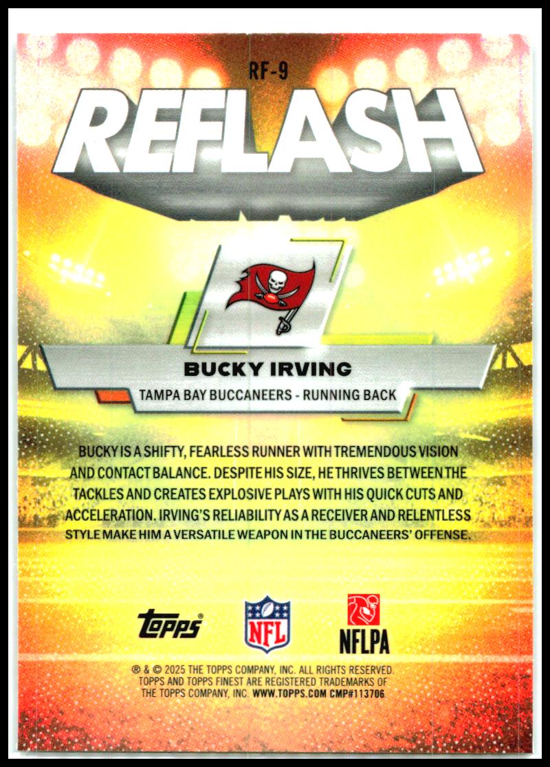 2025 Finest Reflash #RF-9 Bucky Irving Tampa Bay Buccaneers