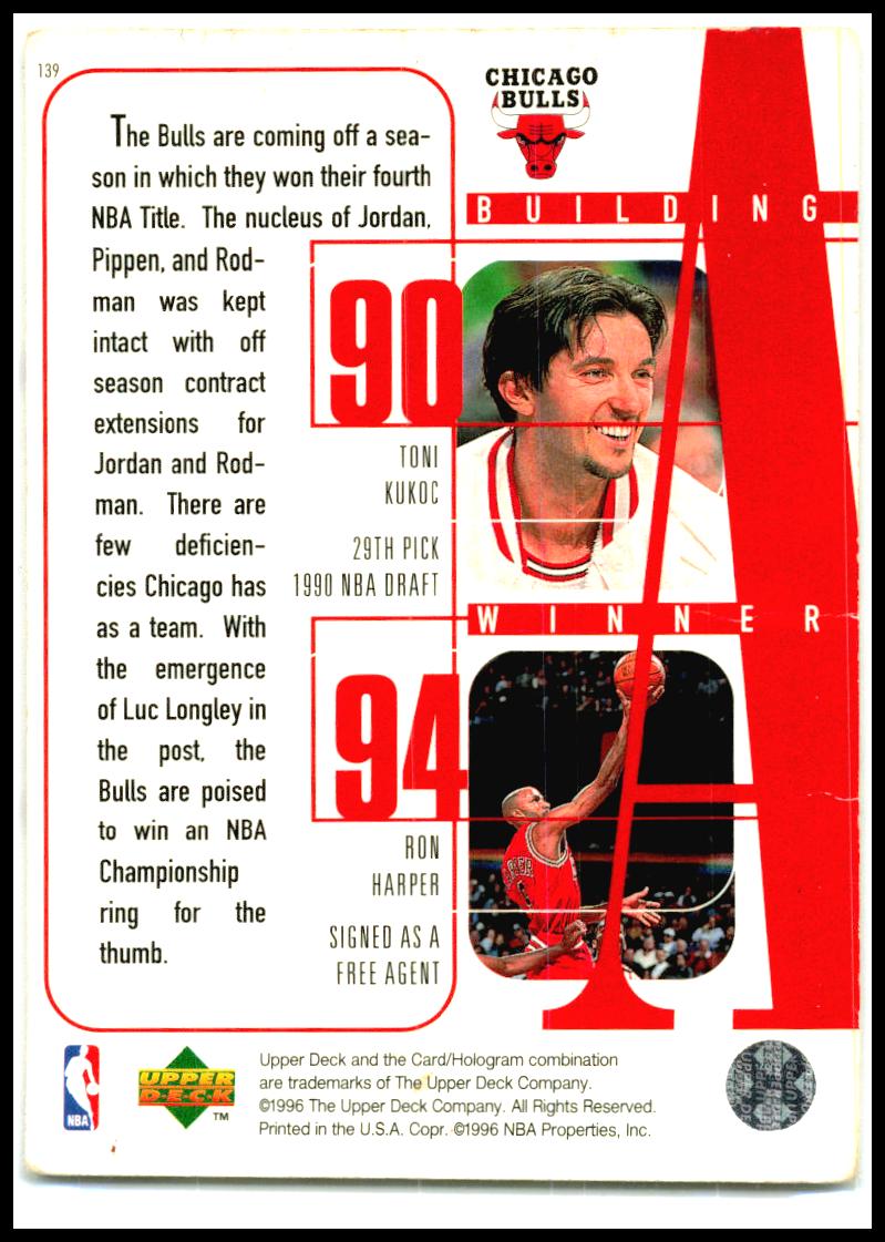 1996-97 Upper Deck #139 Michael Jordan / Pippen / Rodman / Kukoc / Harper Bulls