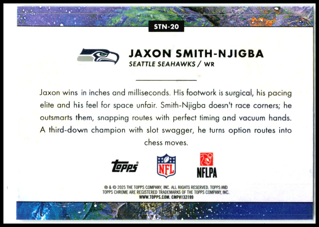 2025 Topps Chrome Cosmic Stars In The Night #STN-20 Jaxon Smith-Njigba Seahawks