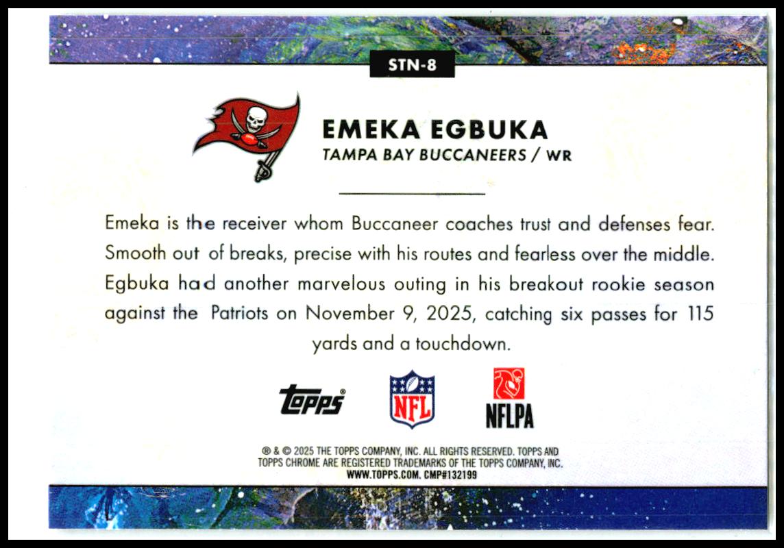 2025 Topps Chrome Cosmic Stars In The Night #STN-8 Emeka Egbuka Buccaneers