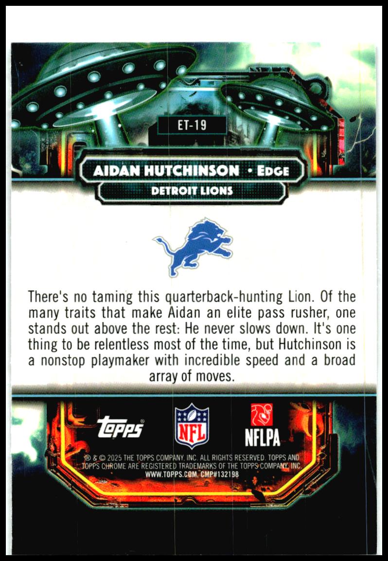 2025 Topps Chrome Cosmic Extraterrestrial Talent #ET-19 Aidan Hutchinson Lions